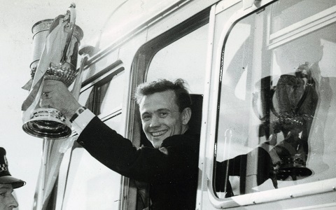 Clyde FC captain Harry Haddock holding Scottish Cup