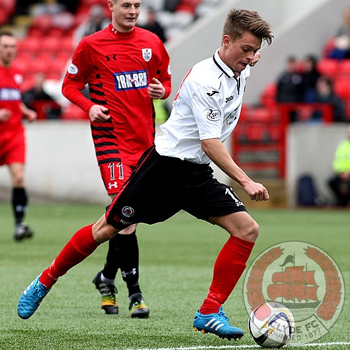 Conor Lynass in action on his Clyde debut.